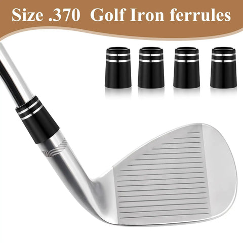 10 Pack.370 Golf Iron Ferrules With Double Silver Ring Black Finish For Taper Tip Shafts 0.370 ID 0.540 OD 0.750 Length Durable ABS Construction Precision Fit Premium Quality Golf Ferrules For Your Gear on golf club