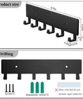 Front and side view of Six Hook Wall Mount Key Organizer for Entryway, Kitchen, and Office with screws and dimensions shown.