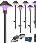 Low Voltage Smart Pathway Lights With App Control, RGB And Adjustable Warm White, 12V Outdoor Mushroom Path Lights, six pack