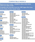 Engine coolant temperature sensor compatibility chart front view showing OEM numbers 89422-20010/35010