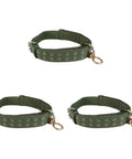 Adjustable Green Canvas Livestock Collar 3 Pack With Secure Locking Buckles For Cattle Calves Horses Sheep Padded Barn Ready Farm Harness