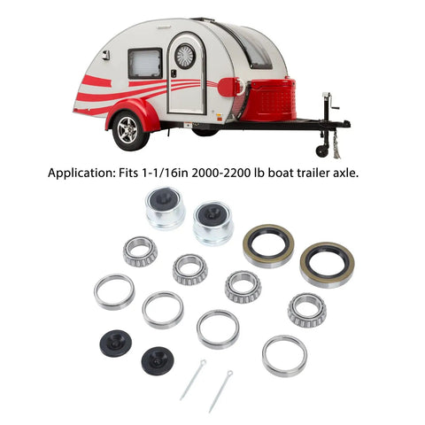 Two Set All In One Boat Trailer Axle Hub Wheel Bearing Kit With Grease Seals And Cotter Pins Fits 16 Inch 2000 2200 Lbs Axles