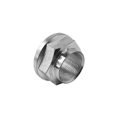 Close-up view of M26x15 front CV shaft axle nut made from heat treated steel for Honda Accord Civic CRV Odyssey Pilot Ridgeline and Accuras.