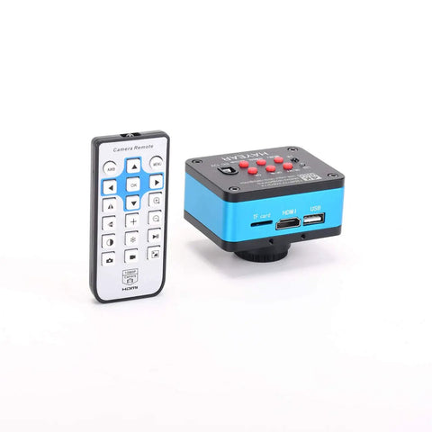 4K HDMI Microscope Camera Kit Pro Grade For Industry Lab And PCB Work, 180X C Mount Lens, remote and camera unit