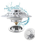 Lightweight Stopper, Bathtub Drain Plug for Various Drain, stainless steel, shiny finish with water splash effect.