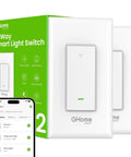 Smart Three Way Light Switch With Wi Fi Works With Alexa And Google Assistant 2 4 GHz Only Neutral Wire Required No Hub Needed 15 Amp Max Schedule Timer FCC Listed 2 Pack White product