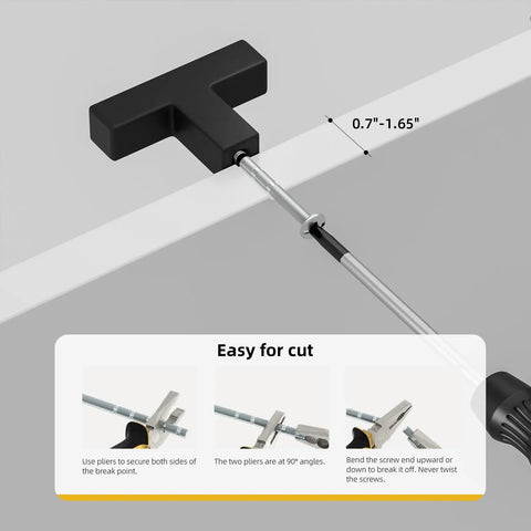 Ten Pack Matte Black Cabinet Knobs Square T Bar Dresser Knobs For Cabinets Modern Hardware showing cutting tool process image