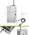 Silver smart landscape lighting transformer with WiFi 300W outdoor low voltage timer for spotlight and pathway lights.