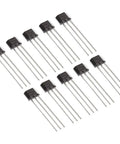 Ten Pcs A3144 Hall Effect Sensor Magnetic Detector Three Pin Switches in a compact layout on a white background.