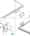 Diagram illustration of Curved Z Mounting Brackets Set Of 4 For Solar Panels, Built For RVs, Boats, Roofs And Off Grid Installations.