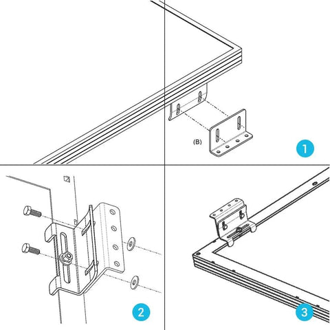 Diagram illustration of Curved Z Mounting Brackets Set Of 4 For Solar Panels, Built For RVs, Boats, Roofs And Off Grid Installations.