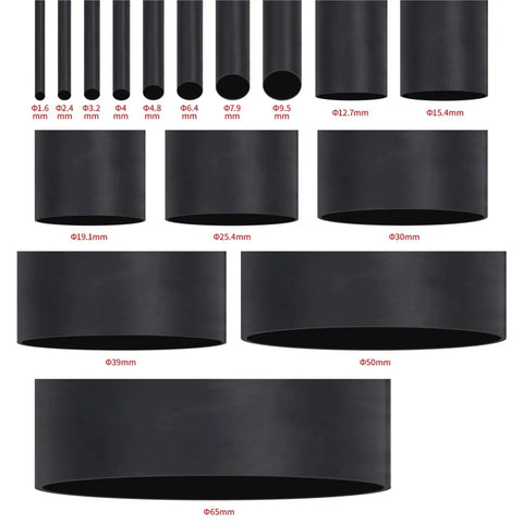 Super Cool 1 Meter Dual Wall 3:1 Heat Shrink Tube Kit With Adhesive Liner, 10 Sizes For Wire Wrap Sleeve And Insulation, Brown 7.9mm, Tough Protection Against Wear And Moisture For All Your Wiring Projects, black heat shrink tube sizes