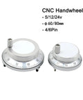 CNC Pulse Generator Handwheel for Precise Manual Pulse Control 24V 4 Pin or 6 Pin 100PPR Rotary Encoder 60mm Dial in silver