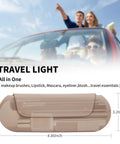 Silicone Makeup Brush Holder Travel Cosmetic Bag With Magnetic Closure Soft Portable Case For Face Brushes On The Go Anti Fall Out Secure Design Large Walnut Color Travel Makeup Brush Case Easy Access Storage shown with dimensions.