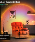 Motion Sensor Night Light With USB C Rechargeable RGB Wall Light for Hallways cast rainbow gradient in cozy living room