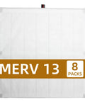20x20x1 Air Filter For Furnace And AC MERV 13 Electrostatic Nanofiber 8 Pack with packaging label shown