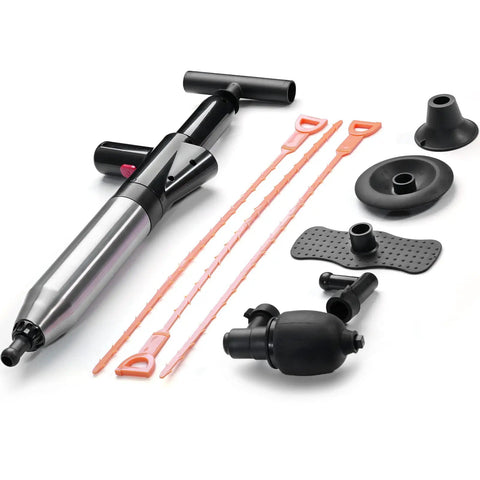 Air Powered Toilet Clog Remover Kit With Four Replaceable Heads And Visual Barometer High Pressure Air Unclogger for sinks and pipes