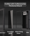 Heavy Duty Hella Weatherproof Lockable EV Charger Pedestal Enclosure Box components: sealed door, tempered glass, and frame.
