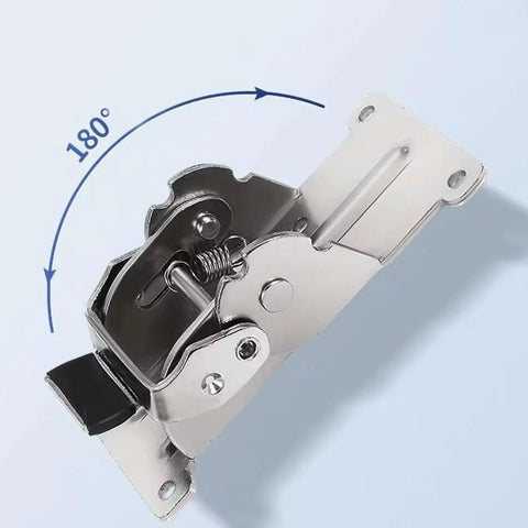 Heavy Duty Self Locking Hinge With 0 90 180 Degree Angles for tables, benches; cold rolled steel, 180 degree view