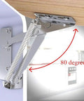 Heavy Duty Stainless Steel Cabinet Hinges With 80 Degree Sprung Mechanism, 20mm Side Panel Fit installed under a wooden surface