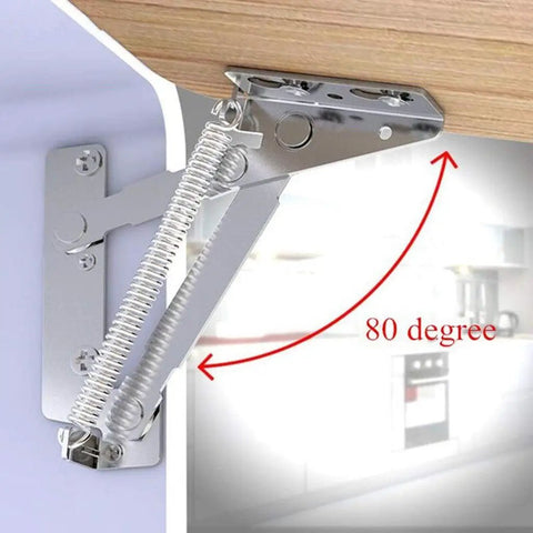 Heavy Duty Stainless Steel Cabinet Hinges With 80 Degree Sprung Mechanism, 20mm Side Panel Fit installed under a wooden surface