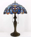 Table Lamp Base Replacement 24 Inch Tall With 6.5 Inch Wide Base Dark Bronze Zinc Alloy Finish Fits 12 14 16 18 Inch Tiffany Style Stained Glass Lampshades Pull Chain UL Listed Perfect For LED Bulbs