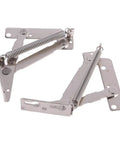 Heavy Duty 80 Degree Sprung Cabinet Door Hinges 2 Piece Set For Lift Up Flap Doors No Fuss Easy Install Stainless Steel Silver Finish Rustproof