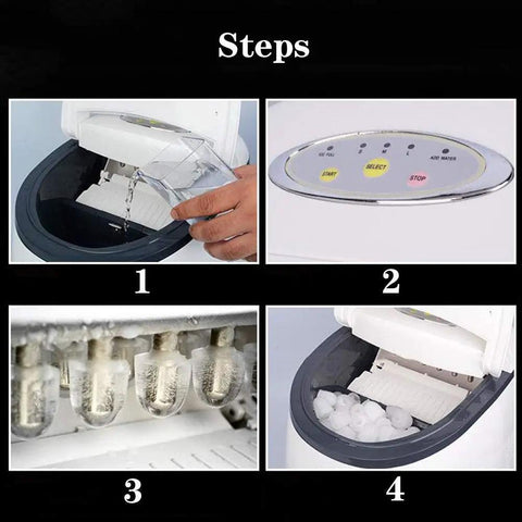 Steps to use Portable Countertop Ice Machine Automatic Electric Rapid Freeze Makes Three Distinct Cube Sizes In Under Fifteen Minutes With Built In Safety Shut Off Perfect Home Bar Workhorse For Weekend Hangouts And Backyard Bbqs White Finish.