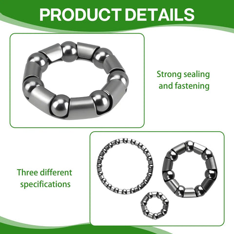 12 Piece Bike Wheel Ball Bearings And Retainer Cages Set In Three Sizes For Front And Rear Hubs And Bottom Bracket