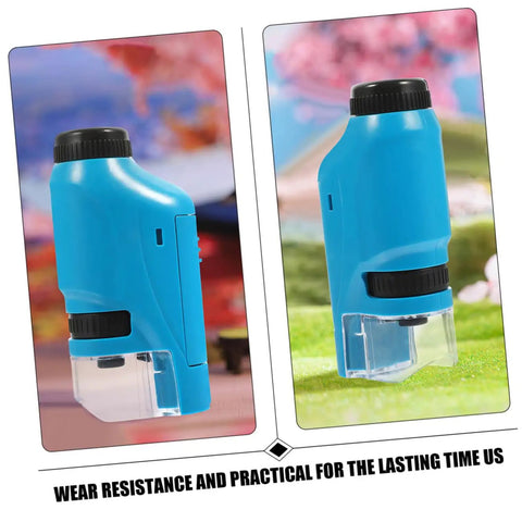 Blue High Definition Handheld Microscope For Students Pocket Sized Biology Lab Accessory for School and Home