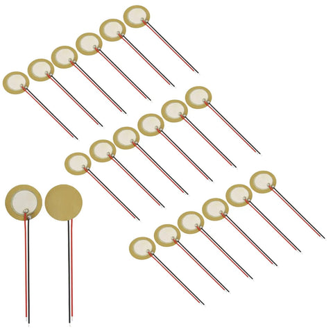 20 Pack 20mm Piezo Discs With Leads For Drum Triggers Guitar Pickup And Microphone Transducer Pre Wired Easy Install