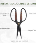Two Pack Walnut Grip Pruning Scissors For Gardening Dual Grip Floral Shears with walnut handle and large blades