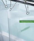Long Shower Curtain Liner 72 By 75 Inches Clear PEVA Waterproof With Six Magnets for tall showers showing rustproof grommets