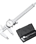 Two Way Shockproof Dial Caliper 0-6 Inch Range With 0.001 Inch Resolution, Precision Caliper in Plastic Case