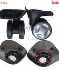 Premium Rock Solid Replacement Luggage Wheels With Dual Spring Suspension For Suitcases And Drawbar Cases showing black wheels with measurements.