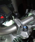 Motorcycle Handlebar Clamp Base With M8 Bolts And A 1 Inch Ball Mount, B Size, Installed On Handlebars, Marine Grade Aluminum