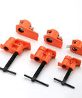 Heavy Duty Steel Pipe Clamp Set For Woodworking Hand Crank Adjustable Vise, orange color, stable grip for gluing projects.