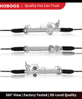 Hydraulic Power Steering Rack And Pinion Assembly For Chevy Silverado 1500 And GMC Sierra 1500 2007 To 2013 Direct Fit New Unit Ref 22 1036 Does Not Fit Hybrid, front and side views.