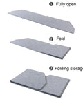 Portable Soundproof Booth With Acoustic Foam Panels For Hella Crisp Audio And Tight Room Acoustics showing folding steps and storage.