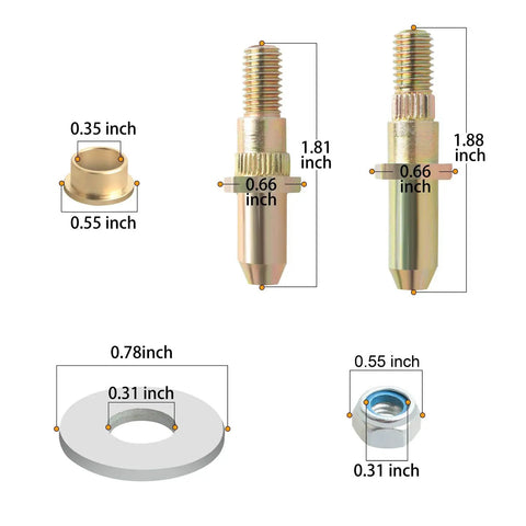 Door Hinge Pin Bushing Lock Nut Repair Kit For Chevy Silverado Suburban GMC Sierra And Yukon Models, pin sizes and components