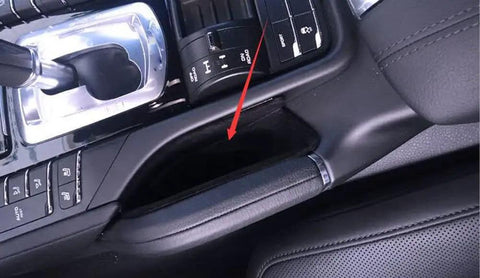 Set Of 2 Center Console Side Storage Boxes For Porsche Cayenne 2011 2018 installed in vehicle