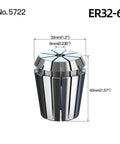 High Precision Spring Collet Set For CNC Milling And Lathe Tools Fits ER16 ER20 ER32 Chucks With Tough Steel Build, ER32-6 collet.