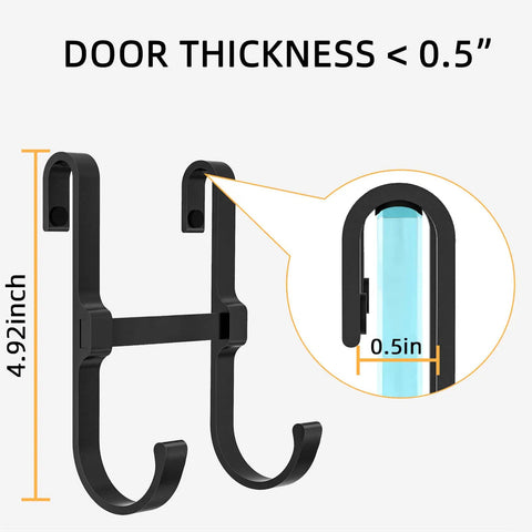 Glass Shower Door Hooks Two Pack Over Door Towel Hangers For Frameless Shower Doors Matte Black fitting example