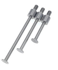Flat Dial Indicator Contact Points Set With 0.4mm Depth, 5mm Thickness, 4-48 UNF Thread A Set, three silver contact points displayed