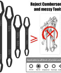 Self Tightening Multifunctional Wrench Set Four Piece Universal Wrenches 8 To 22 mm Chrome Vanadium Steel Built Tough