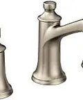 Dartmoor Brushed Nickel Two Handle 8 Inch Widespread Bathroom Faucet Trim Kit M-Pact Compatible Valve Required For Easy Bath Vanity Upgrade For Any Bathroom Decor T6805BN