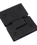 Built To Last Heavy Duty 180 Degree Stainless Steel Shower Door Hinge Set for Frameless Glass, black finish, top view