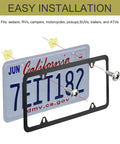 Top Shelf Heavy Duty License Plate Fastener Kit Featuring 20 Pcs Rust Resistant Stainless Steel Screws And No Sweat Nylon Screw Inserts Universal Car Truck Mount with easy installation.
