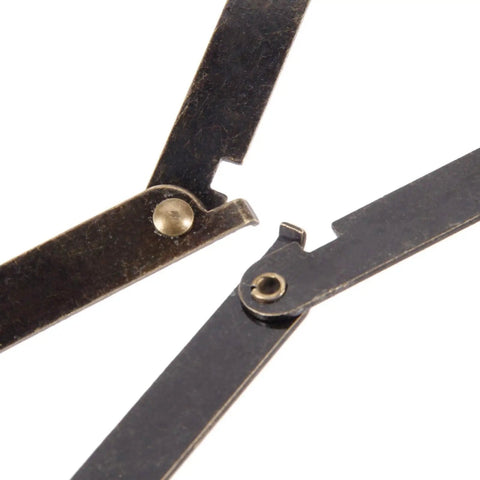 Close-up of 2 Pack Left Side Lid Support Hinges Fold Up Stay Hinges For Wood Boxes Cabinets Jewelry Boxes Toy Chests And Gift Boxes 4.25 Inch By 0.43 Inch Zinc Alloy Durable Hardware