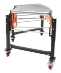 Heavy Duty Expandable Conveyor Roller Table With Adjustable Telescopic Flexible Design For Warehouse Shipping Docks, 51 inch extension.